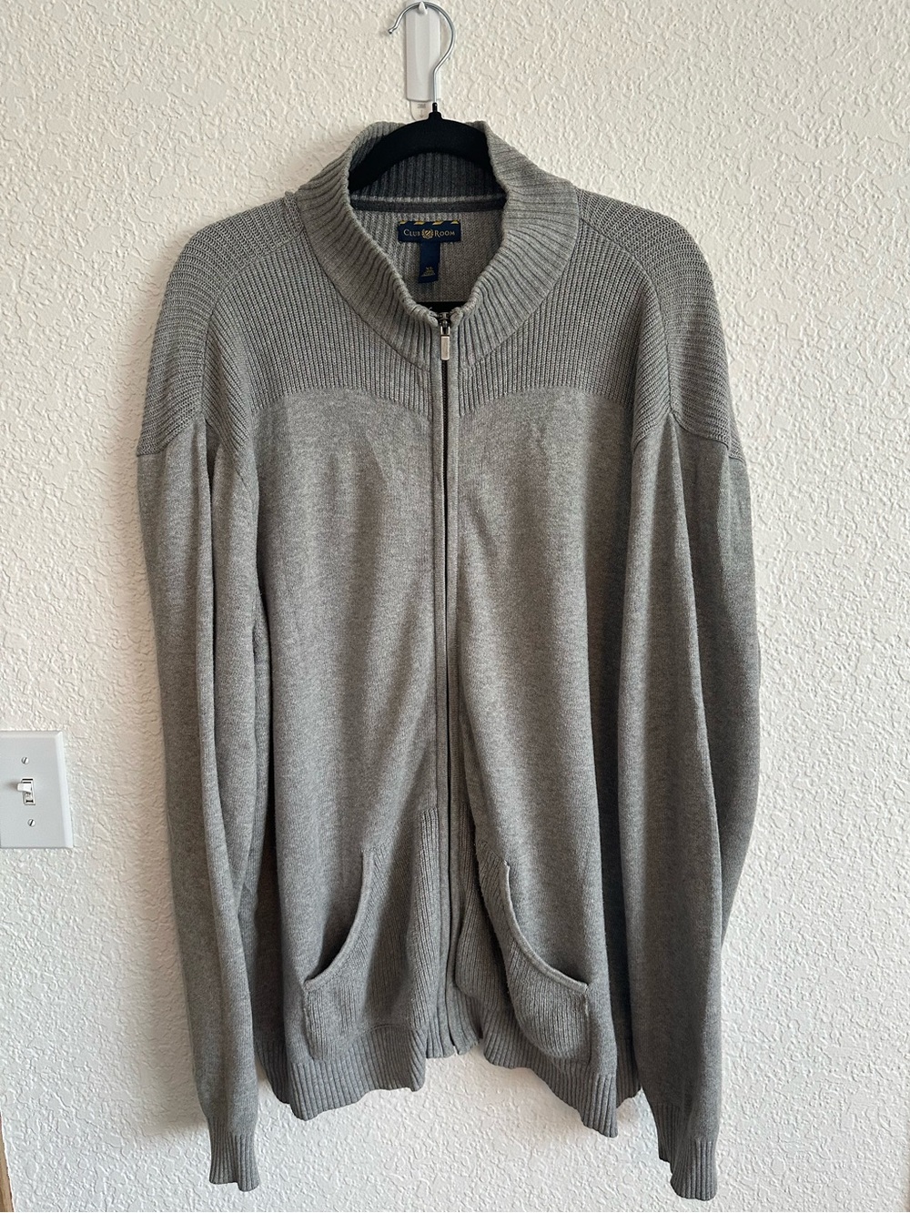 Club Room Men's Zip-Up Sweater Jacket in Gray